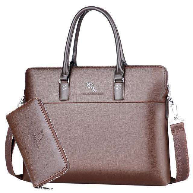 Black  Men Briefcase For Document Laptop Computer - foxberryparkproducts