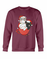 Cute Cats Cup Christmas Sweatshirt - foxberryparkproducts