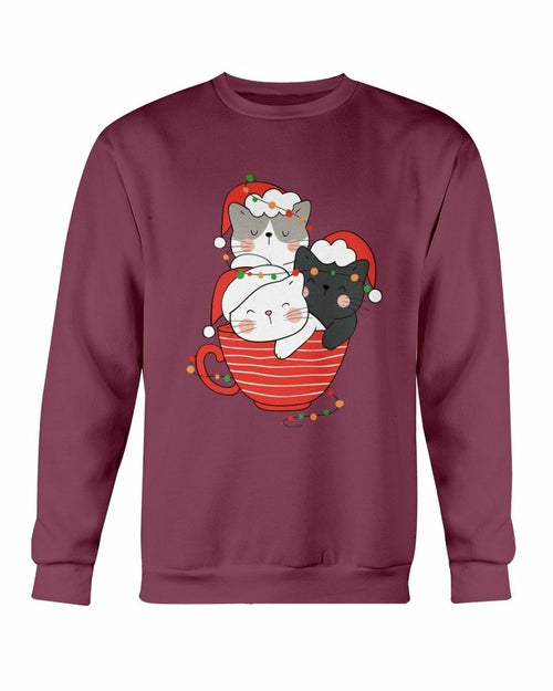 Cute Cats Cup Christmas Sweatshirt - foxberryparkproducts