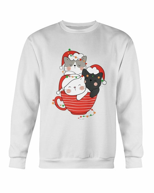 Cute Cats Cup Christmas Sweatshirt - foxberryparkproducts