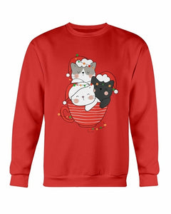 Cute Cats Cup Christmas Sweatshirt - foxberryparkproducts