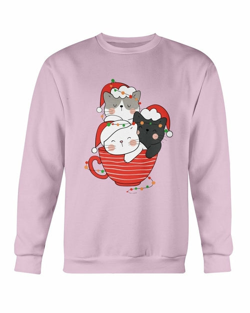 Cute Cats Cup Christmas Sweatshirt - foxberryparkproducts