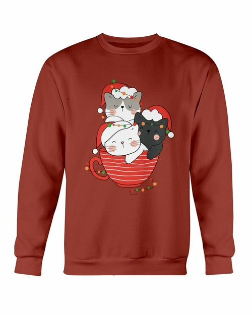 Cute Cats Cup Christmas Sweatshirt - foxberryparkproducts