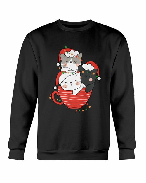 Cute Cats Cup Christmas Sweatshirt - foxberryparkproducts
