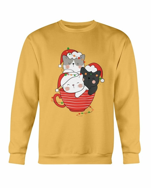 Cute Cats Cup Christmas Sweatshirt - foxberryparkproducts