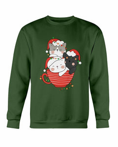 Cute Cats Cup Christmas Sweatshirt - foxberryparkproducts