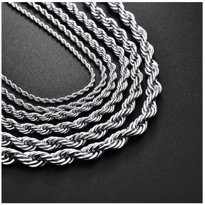 Necklace  Silver Plated Solid Brass Korean Classic Rope                 ID  A112 - 1129 - foxberryparkproducts
