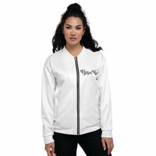 Load image into Gallery viewer, Womens Jacket - Blessed Up Graphic Text Bomber Jacket - foxberryparkproducts
