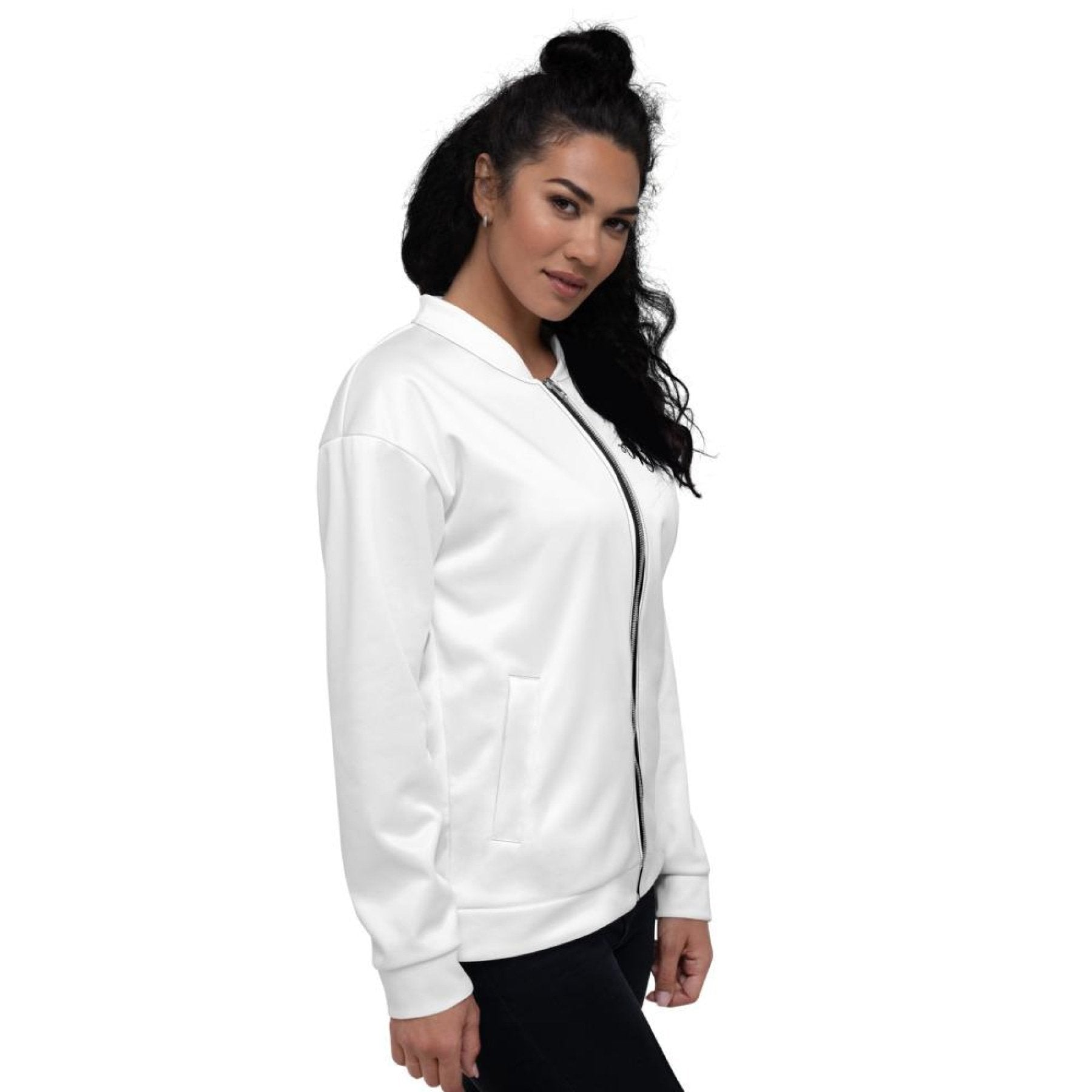 Womens Jacket - Blessed Up Graphic Text Bomber Jacket - foxberryparkproducts