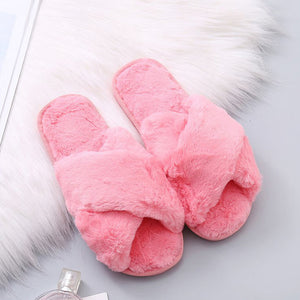 Women's Warm Winter Faux Fur Home Slippers - foxberryparkproducts